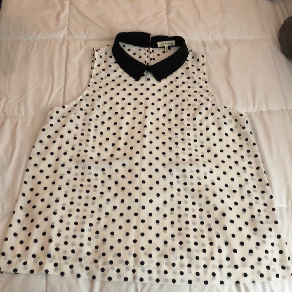 Stylish Polka Dot Sleeveless Top